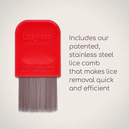 Stainless steel lice removal comb included in Licefreee Spray kit