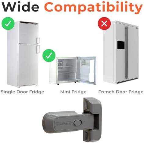 Two-pack refrigerator locks for home child safety