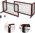 Bonnlo freestanding pet fence folded down flat for compact indoor storage