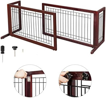 Bonnlo freestanding pet fence folded down flat for compact indoor storage