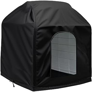 Waterproof and dustproof protective pet shelter liner showcasing the front arched opening