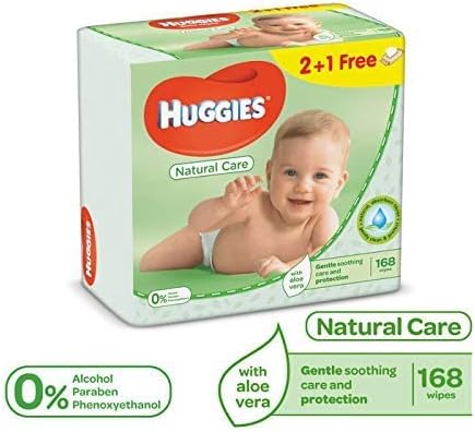 Huggies Baby Wipes Natural Care with Aloe Vera, 56 Count, Pack of 12, Total 672 Wipes - Image 3