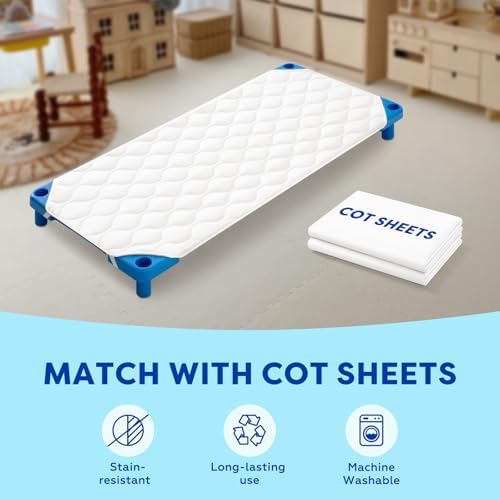 Breathable and skin friendly fabric texture of the Comfyanno quilted daycare bedding sheet