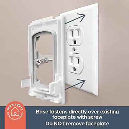 White electrical outlet guard for Decora style sockets