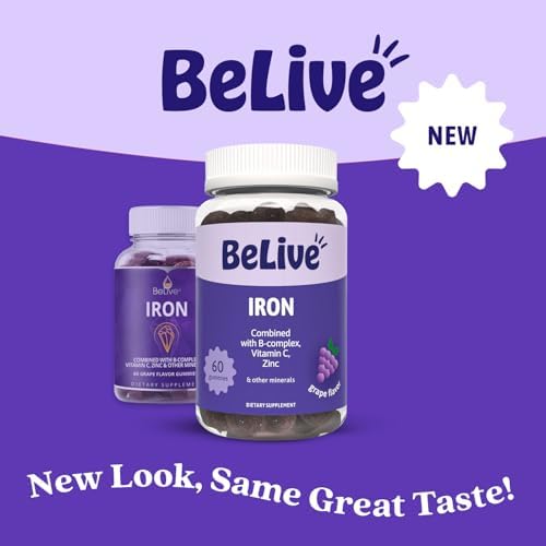 Vegan gelatin free iron gummies for energy and immune support