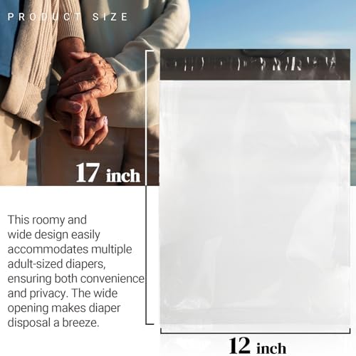 Calvana disposable bags stack showing twelve by seventeen inch size