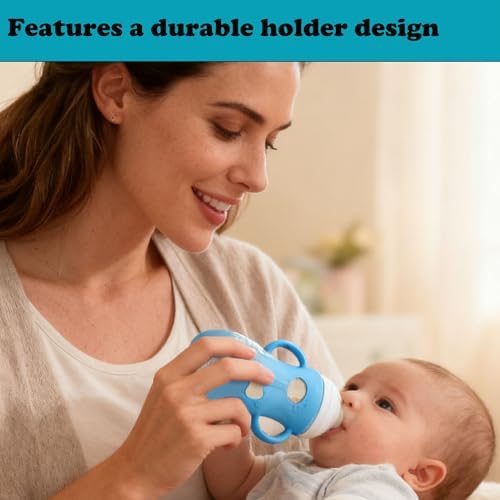 Silicone baby bottle sleeve with ergonomic handles