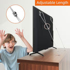 Six pack no drill adhesive anti tip furniture anchors installed on a flat screen television