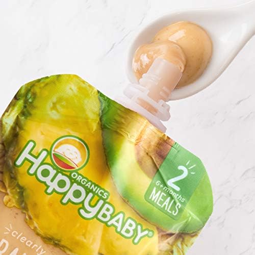 Happy Baby Organics clearly crafted baby puree label details