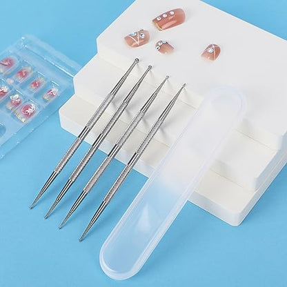 Mozeat Lens four piece manicure kit arranged neatly inside its protective clear storage box