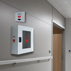 Weatherproof outdoor AED cabinet made of rust resistant aluminium