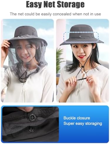 Close up of Myaddiction mosquito hat adjustable drawstring