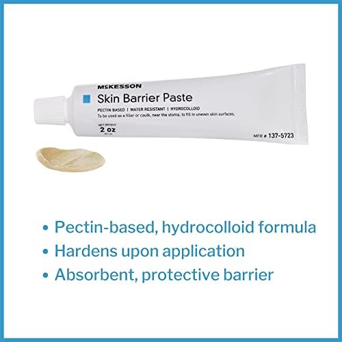 McKesson ostomy barrier paste hydrocolloid formula for stoma protection.