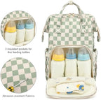 Dezcrab corduroy diaper backpack close up of insulated bottle pockets