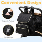 LORADI water resistant baby bag highlighting back anti-theft pocket
