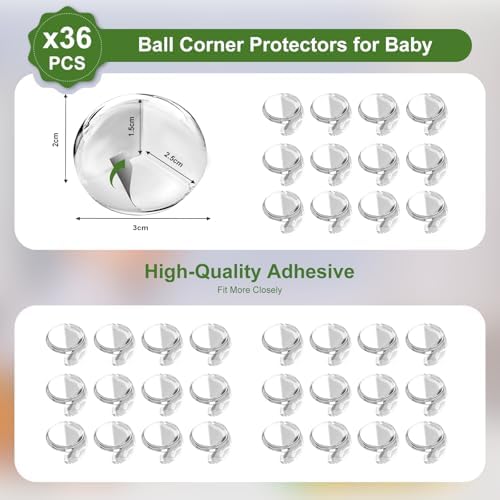 Close up of transparent silicone baby proofing corner guards