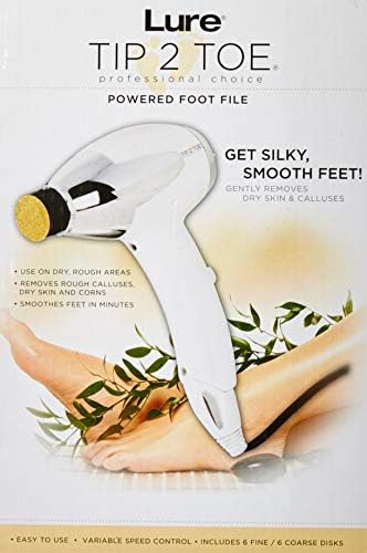 Tip2Toe Electric Callus Remover with 9ft swivel cord and fine and coarse attachments