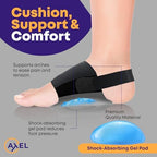 Side view of Axel USA foot brace worn inside a sneaker for arch support.