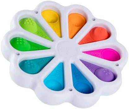 Reverse side of bilingual educational toy highlighting Spanish words and raised counting dots.