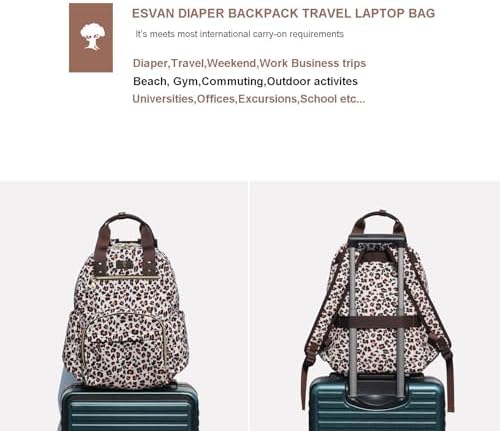 ESVAN convertible diaper tote bag displayed flat highlighting the premium linen texture