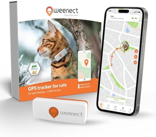 Smallest GPS cat tracker device isolated on white