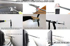 Earthquake resistant stainless steel safety straps holding a large bookcase