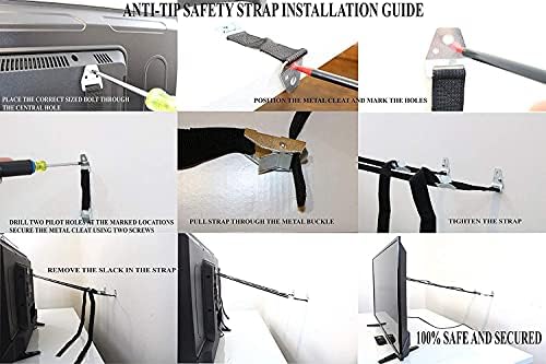 Earthquake resistant stainless steel safety straps holding a large bookcase
