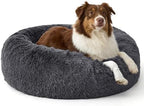 Bedsure SupportMax(TM) Calming Dog Beds Large Sized Dog - 36in Donut Washable Large Pet Bed,Anti-Slip Removable Cover,420GSM Round Anti-Anxiety Fluffy Plush Faux Fur Bed, Fits up to 80 lbs Pets - Image 2
