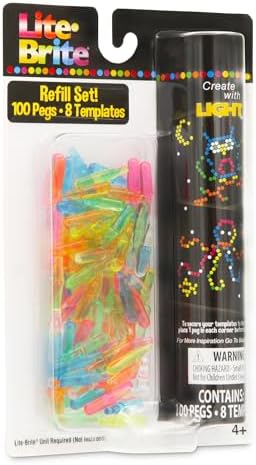Demonstration of a colorful peg being inserted into a template sheet on a light up drawing board.