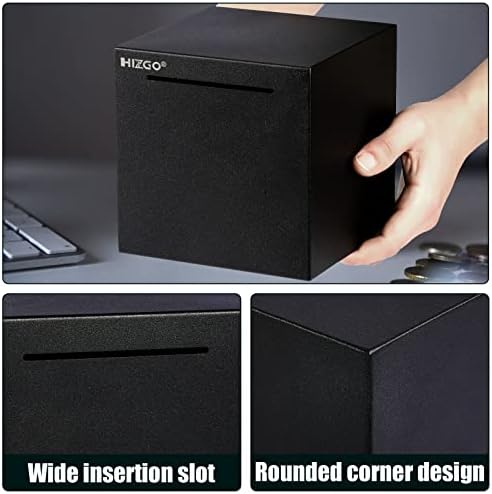 Hizgo metal savings bank six sided sealed cube for adult budgeting