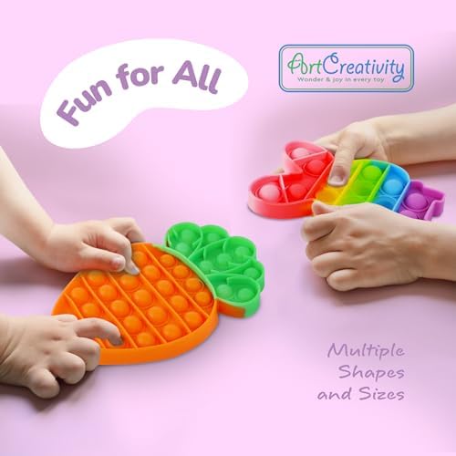 ArtCreativity holiday sensory poppers displaying the multi colored pastel patterns on the rabbit design