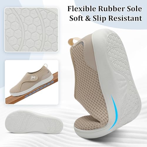 Close up of breathable mesh upper on Scurtain nursing shoes.