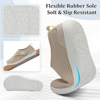 Close up of breathable mesh upper on Scurtain nursing shoes.
