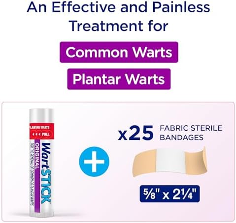 WartStick Kids 25 sterile fabric bandages included in the wart removal set.