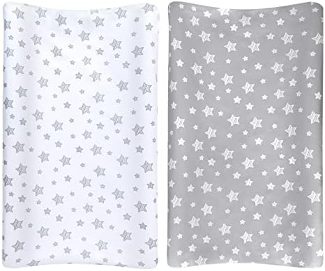 Moonsea soft grey and white star pattern sheets inside a nursery setup