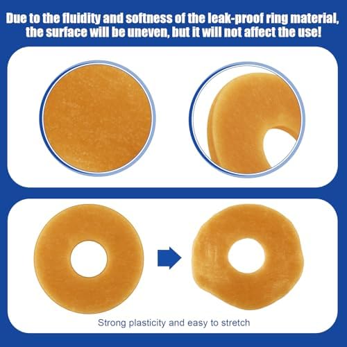 Close up view of the two millimeter thick nude color ostomy barrier ring seal