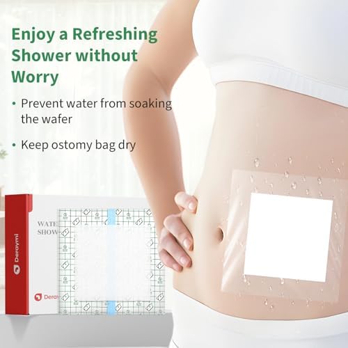 Ten by ten inch transparent stoma pouch shield with non stick center pad
