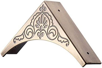 Furniture corner protector showing mounting screw holes