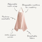 Mushie nursing cover showing adjustable neck strap detail