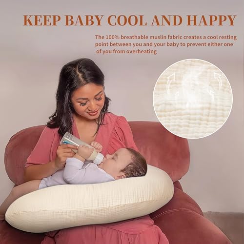 Pro Goleem feeding pillow slipcover showing hidden safety zipper