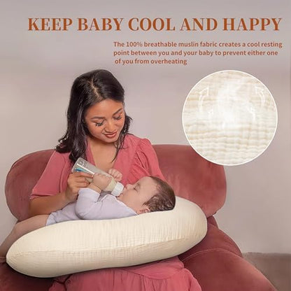 Pro Goleem feeding pillow slipcover showing hidden safety zipper