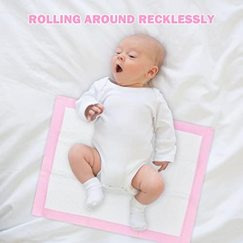 Reflyaway folded pink changing pads stack showing soft non-woven texture