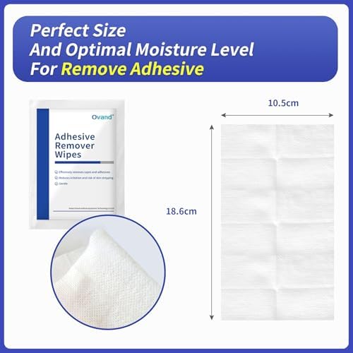 Individually wrapped sting free adhesive remover pads for sensitive skin