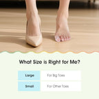 ENLOPQ anti friction toe covers applied on female feet wearing high heels.