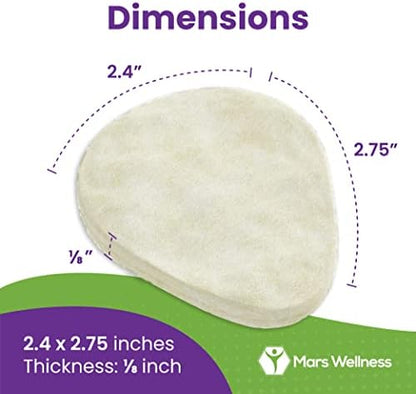 Side profile showing 1/8 inch thickness of MARS Wellness premium wool felt pads