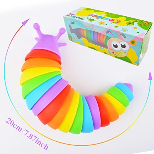 Three different colored Cevioce fidget slugs arranged neatly to highlight the non-toxic safe plastic construction.