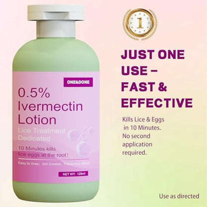 Taro single use lice removal topical lotion bottle showing application instructions