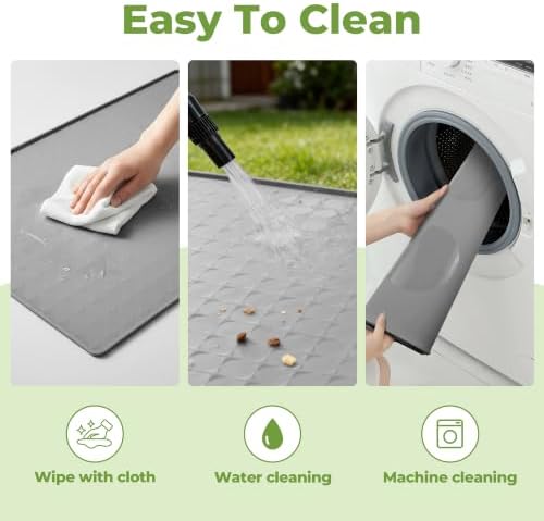 Tculosd silicone pet food mat in grey color
