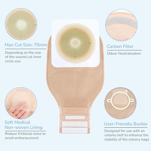 Tallatz seventy millimeter cut to fit ostomy barrier plate with clear measurement guidelines
