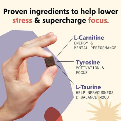 Close up of Pym Health vegan focus supplement